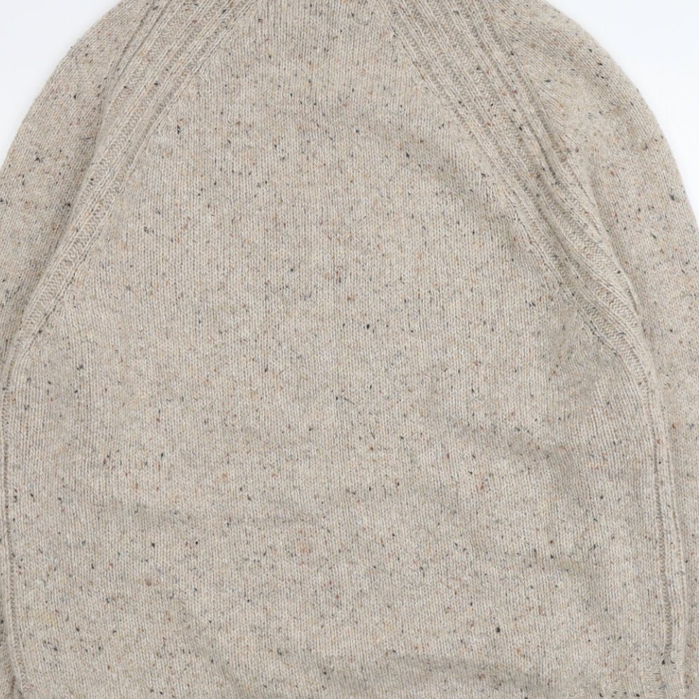 John Lewis Womens Beige Roll Neck Wool Pullover Jumper Size 14