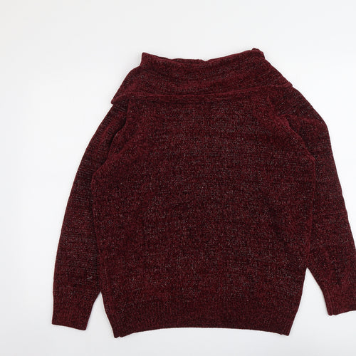 Anna Rose Womens Red Roll Neck Polyester Pullover Jumper Size L