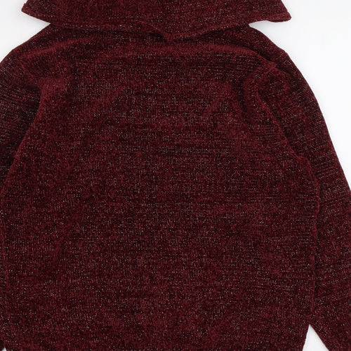 Anna Rose Womens Red Roll Neck Polyester Pullover Jumper Size L