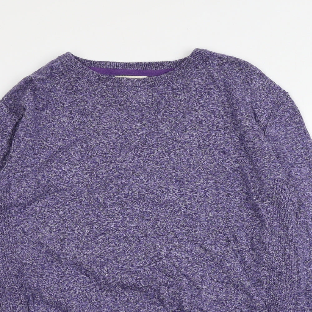 River Island Mens Purple Round Neck Cotton Pullover Jumper Size M Long Sleeve