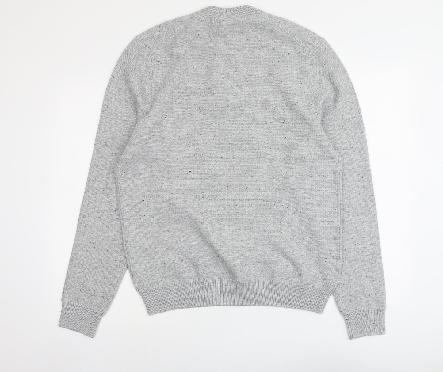 Marks and Spencer Mens Grey Round Neck Polyester Pullover Jumper Size M Long Sleeve