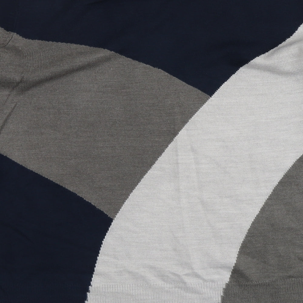 Marks and Spencer Womens Multicoloured Round Neck Geometric Acrylic Pullover Jumper Size 18