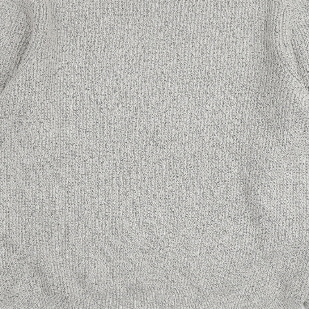 Marks and Spencer Mens Grey Round Neck Polyamide Pullover Jumper Size L Long Sleeve
