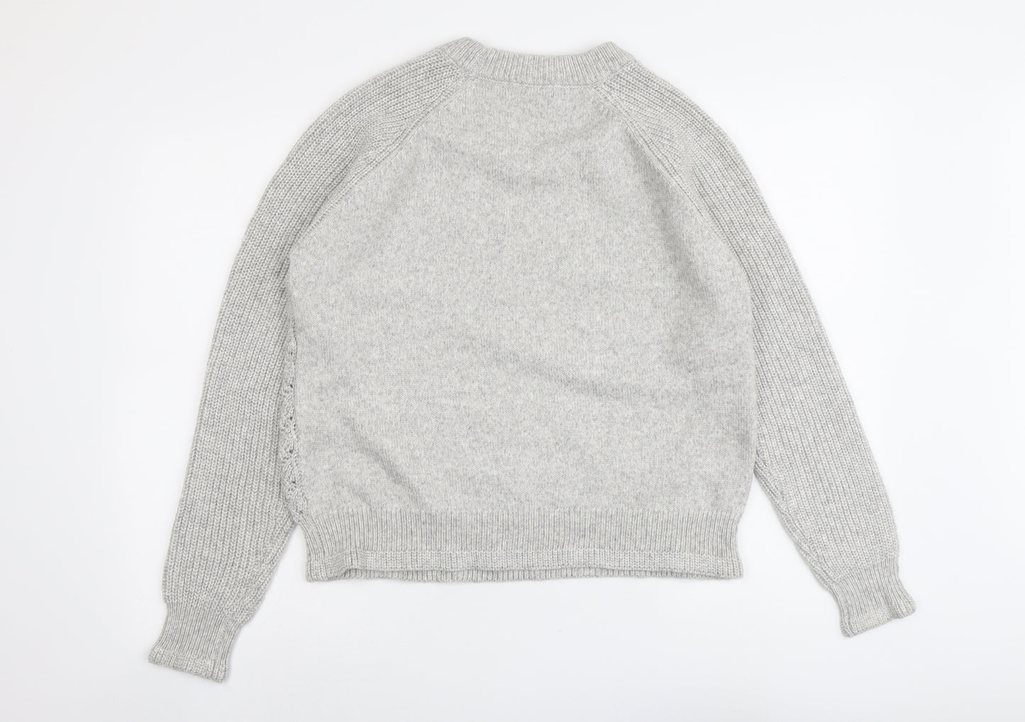 Marks and Spencer Womens Grey Round Neck Polyester Pullover Jumper Size M