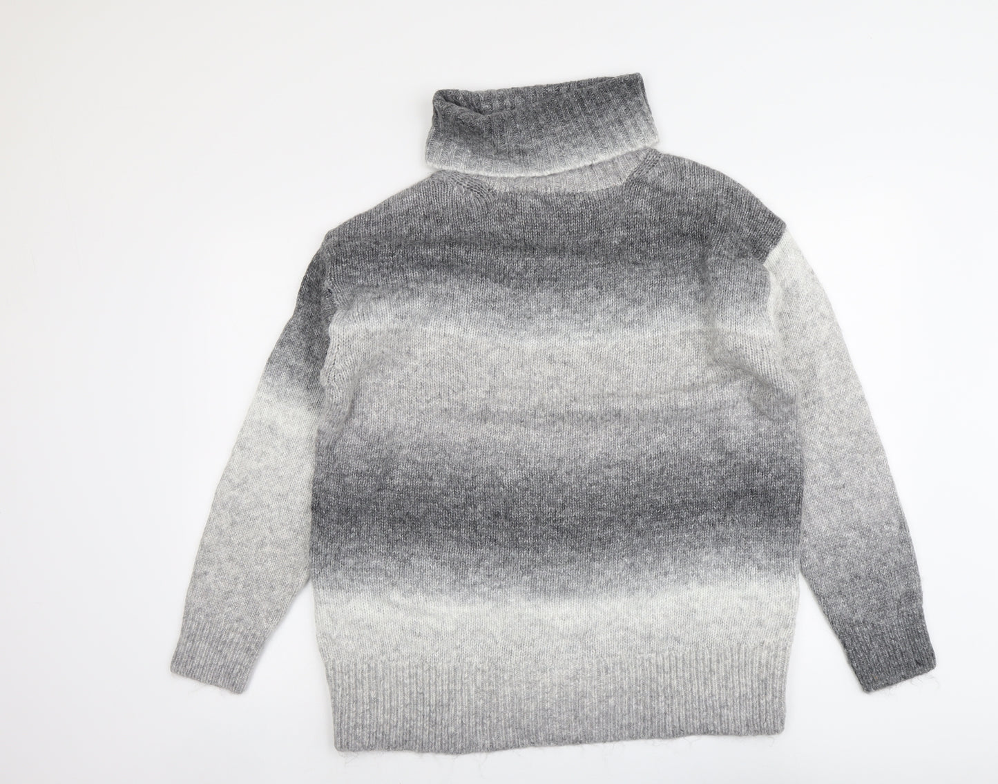 Marks and Spencer Womens Grey Roll Neck Acrylic Pullover Jumper Size M