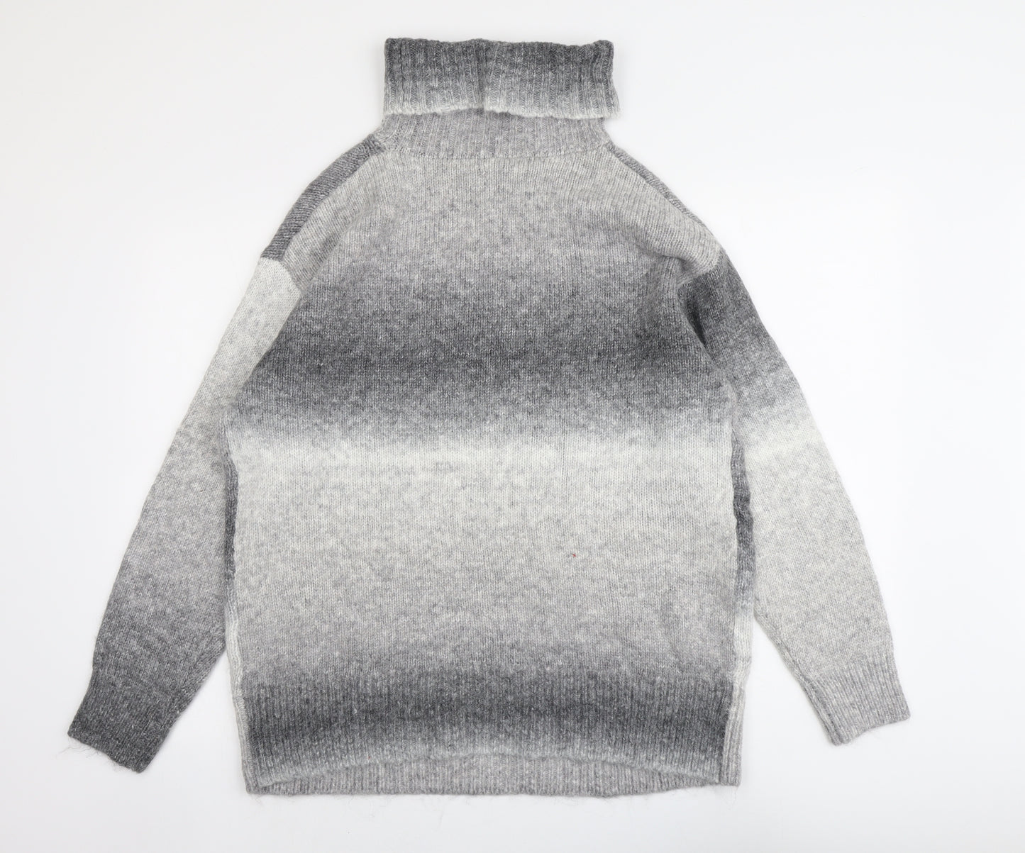 Marks and Spencer Womens Grey Roll Neck Acrylic Pullover Jumper Size M