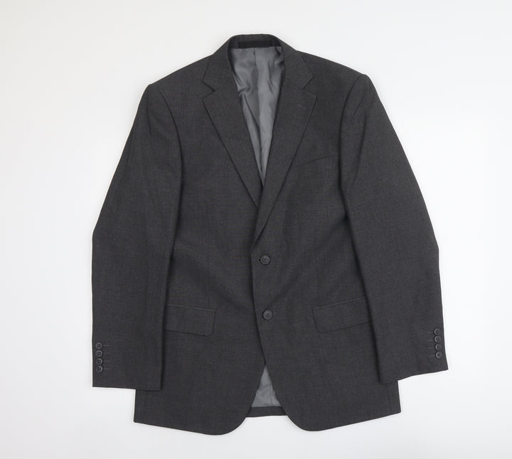 Marks and Spencer Mens Grey Polyester Jacket Suit Jacket Size 38 Regular