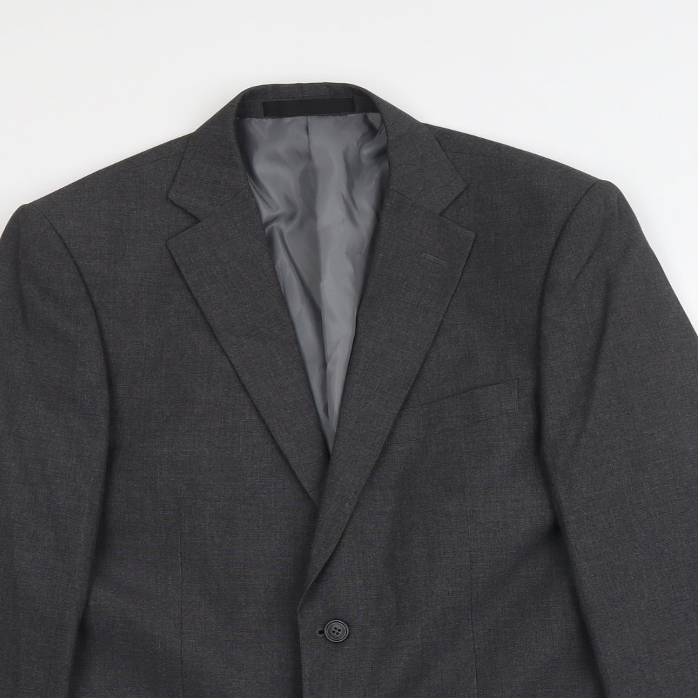 Marks and Spencer Mens Grey Polyester Jacket Suit Jacket Size 38 Regular