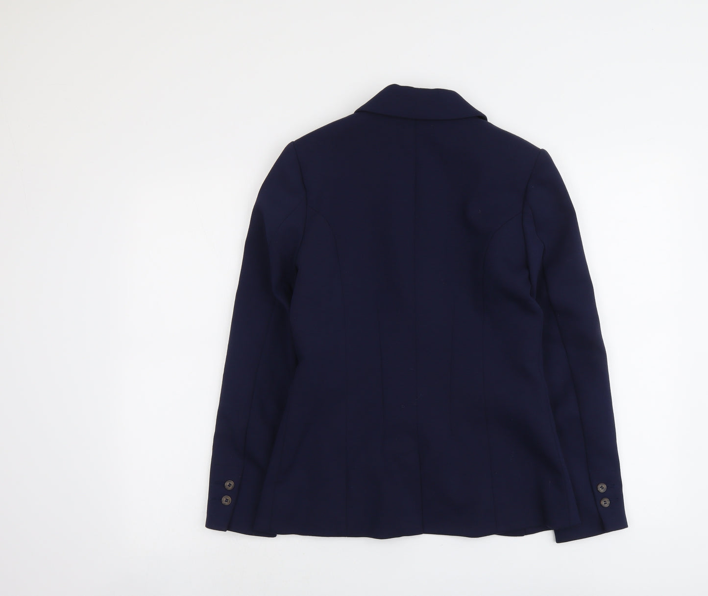 H&M Womens Blue Polyester Jacket Suit Jacket Size 8