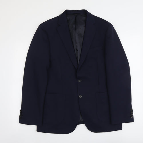 Marks and Spencer Mens Blue Polyester Jacket Suit Jacket Size 40 Regular