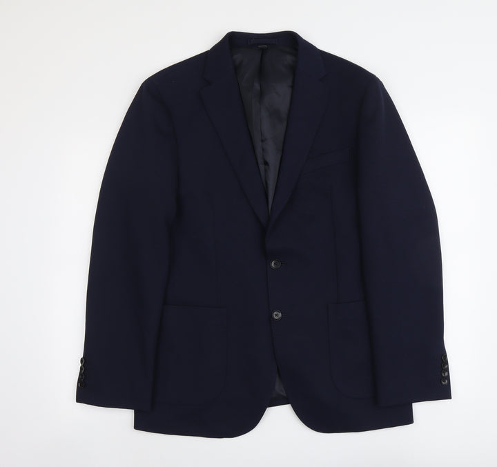 Marks and Spencer Mens Blue Polyester Jacket Suit Jacket Size 40 Regular