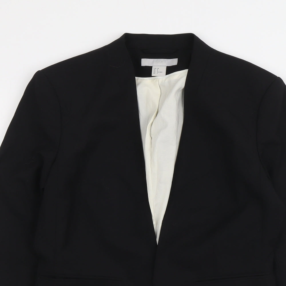 H&M Womens Black Polyester Jacket Blazer Size M