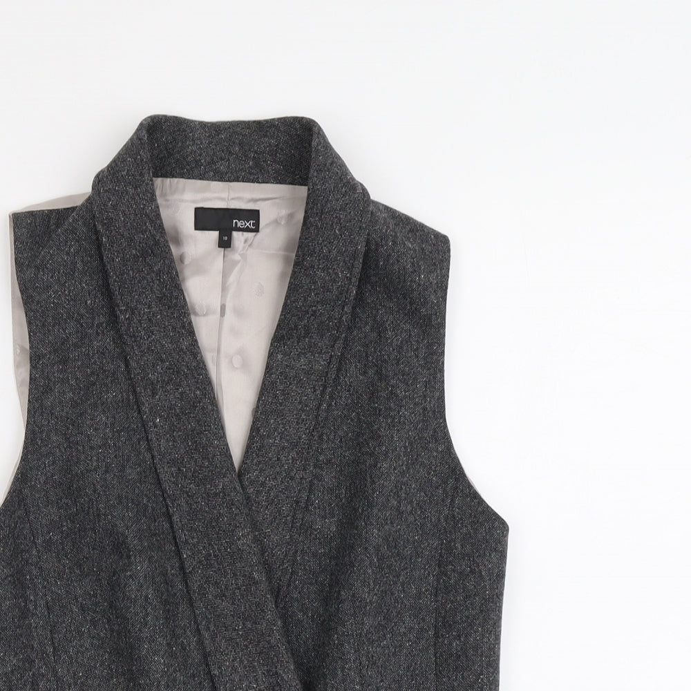 NEXT Womens Grey Geometric Wool Jacket Suit Waistcoat Size 10