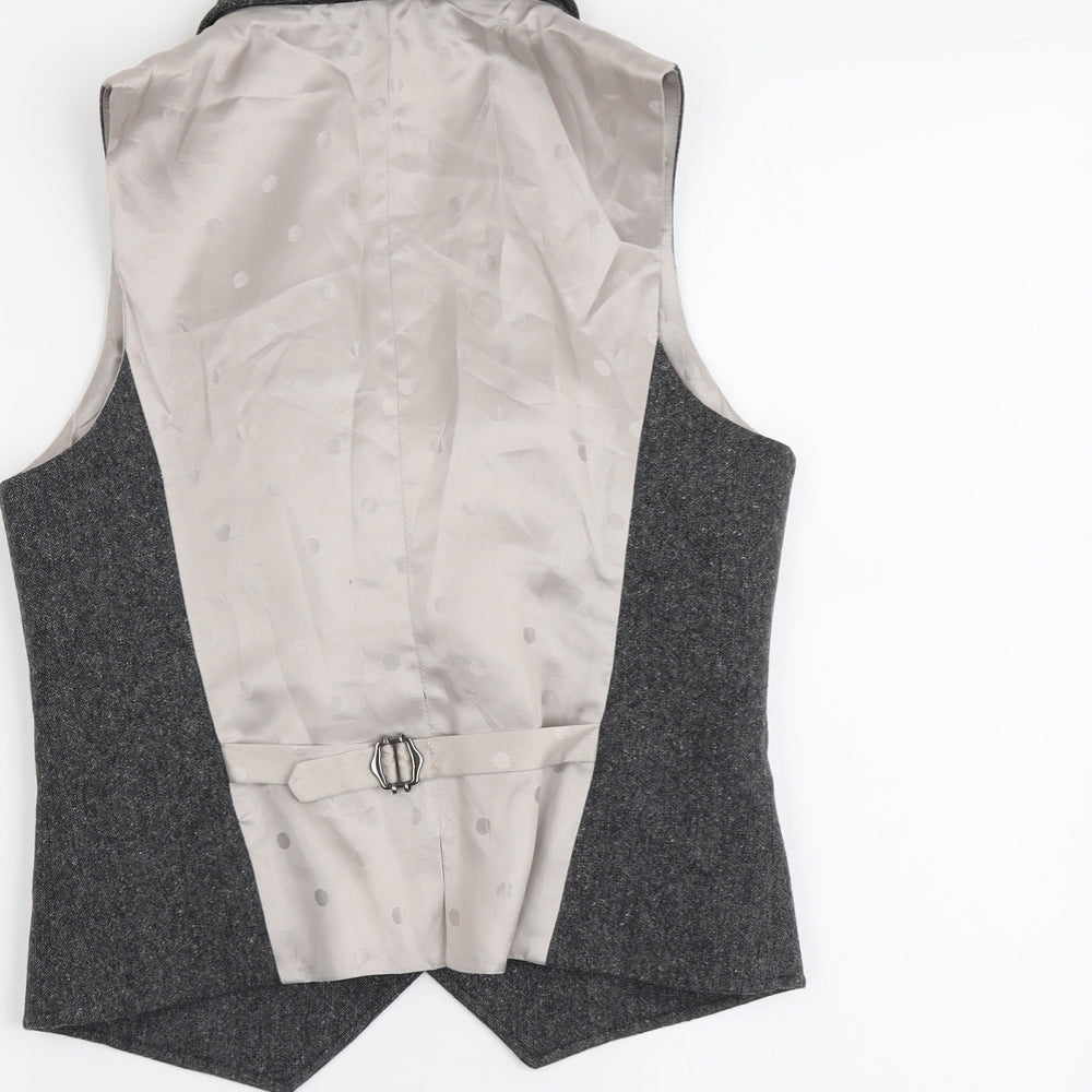 NEXT Womens Grey Geometric Wool Jacket Suit Waistcoat Size 10