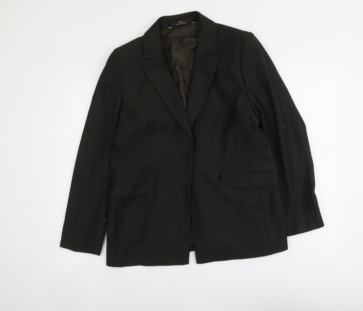 Marks and Spencer Womens Brown Wool Jacket Suit Jacket Size 16