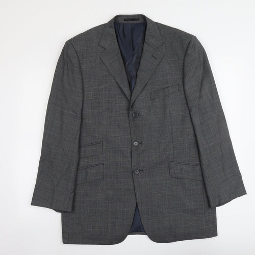 Armando Mens Grey Wool Jacket Suit Jacket Size 42 Regular