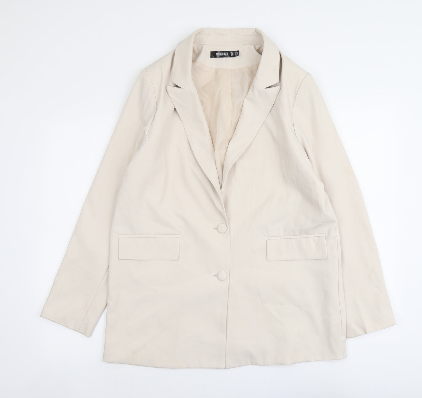Missguided Womens Beige Polyester Jacket Blazer Size 10