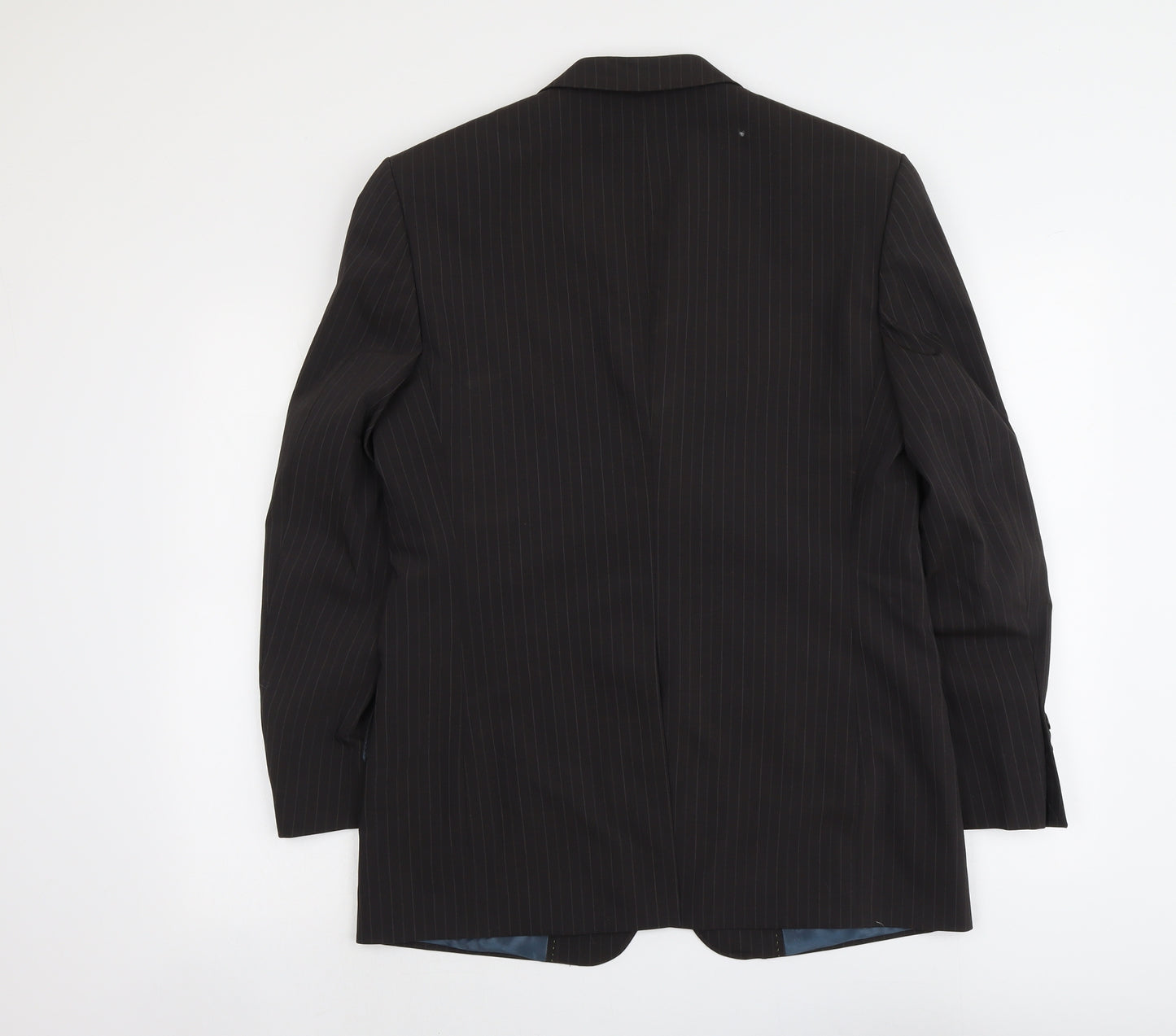 River Island Mens Grey Striped Polyacrylate Fibre Jacket Suit Jacket Size 38 Regular - Pinstripes