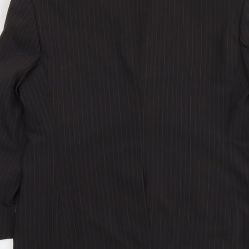 River Island Mens Grey Striped Polyacrylate Fibre Jacket Suit Jacket Size 38 Regular - Pinstripes