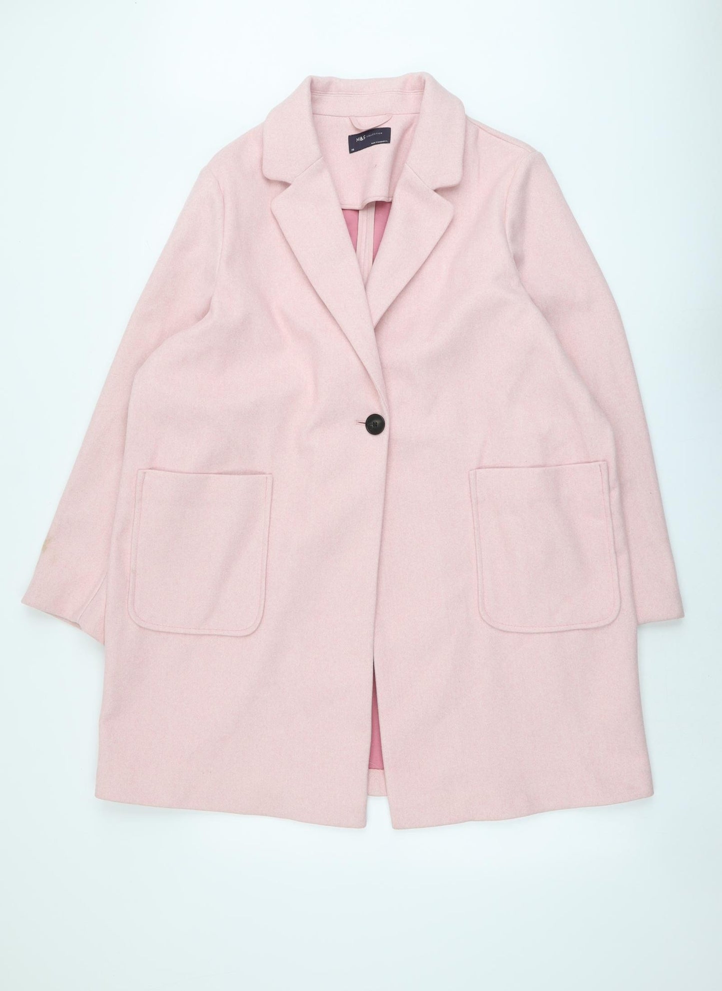 Marks and Spencer Womens Pink Jacket Blazer Size 20 Button