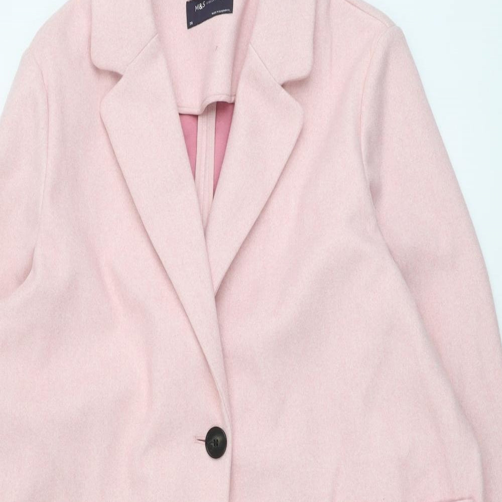 Marks and Spencer Womens Pink Jacket Blazer Size 20 Button