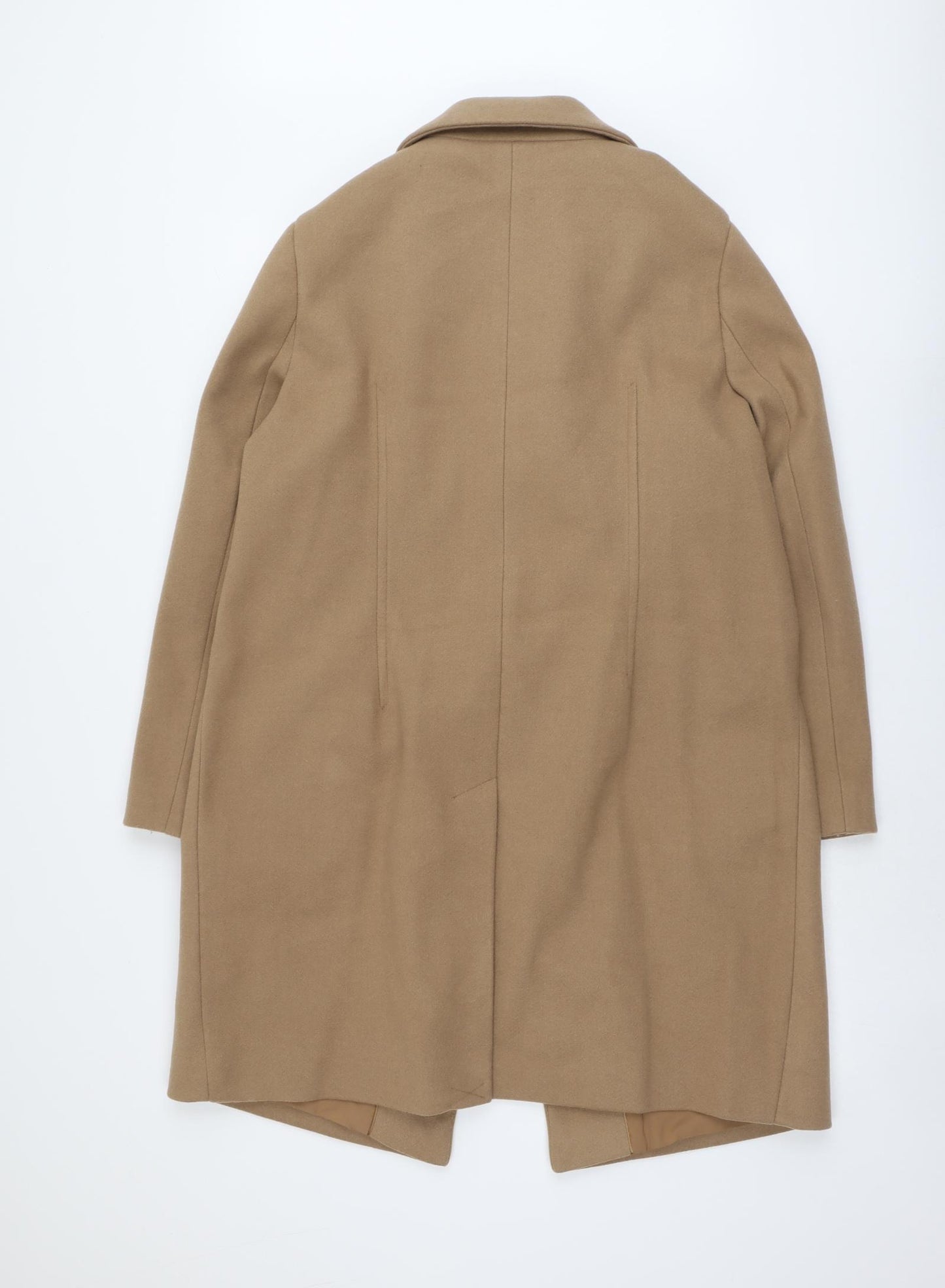 Marks and Spencer Womens Beige Overcoat Coat Size 16 Button