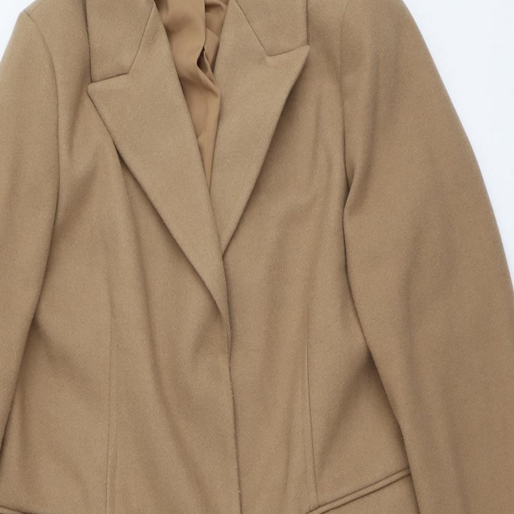 Marks and Spencer Womens Beige Overcoat Coat Size 16 Button