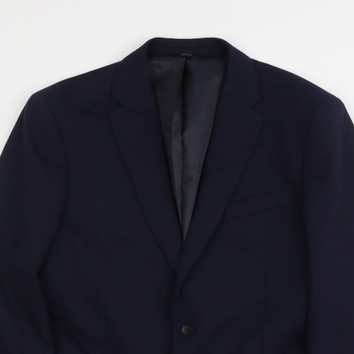 Marks and Spencer Mens Blue Polyester Jacket Suit Jacket Size 42 Regular