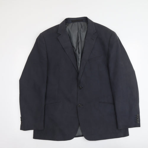 Marks and Spencer Mens Blue Polyester Jacket Suit Jacket Size 44 Regular