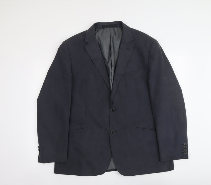 Marks and Spencer Mens Blue Polyester Jacket Suit Jacket Size 44 Regular