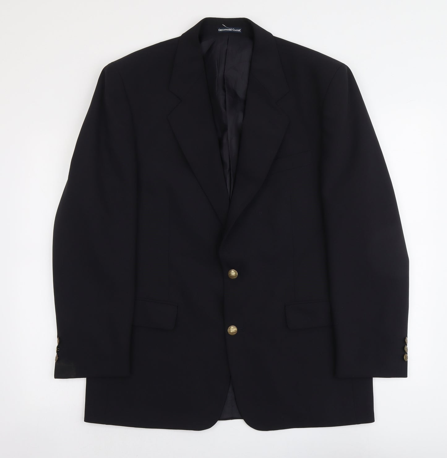 Greenwoods Mens Black Polyester Jacket Suit Jacket Size L Regular