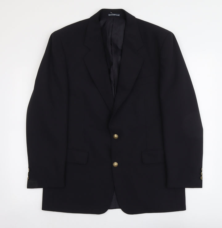 Greenwoods Mens Black Polyester Jacket Suit Jacket Size L Regular