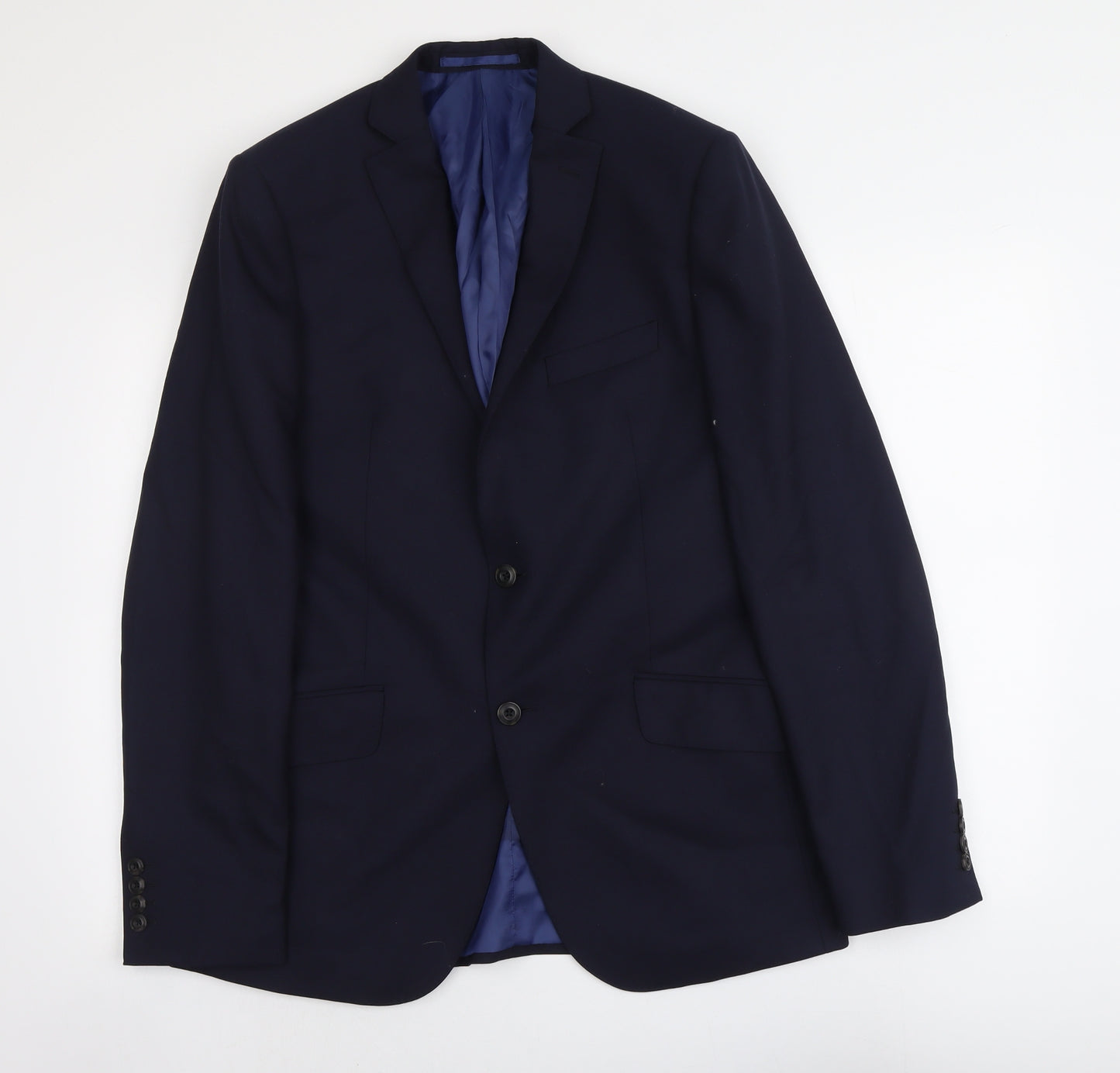 Marks and Spencer Mens Blue Wool Jacket Suit Jacket Size L Regular