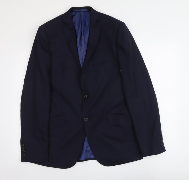 Marks and Spencer Mens Blue Wool Jacket Suit Jacket Size L Regular