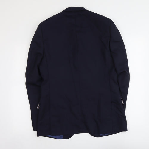 Marks and Spencer Mens Blue Wool Jacket Suit Jacket Size L Regular
