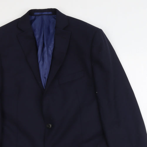 Marks and Spencer Mens Blue Wool Jacket Suit Jacket Size L Regular