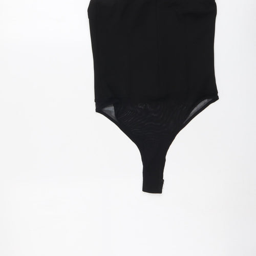 NAANAA Womens Black Polyester Bodysuit One-Piece Size 6 Snap - Mesh Panel