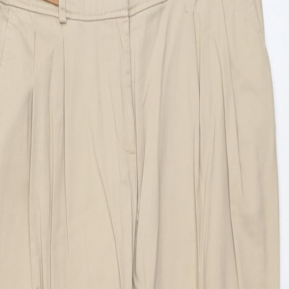 Dorothy Perkins Womens Beige Cotton Chino Trousers Size 12 L25 in Regular Button