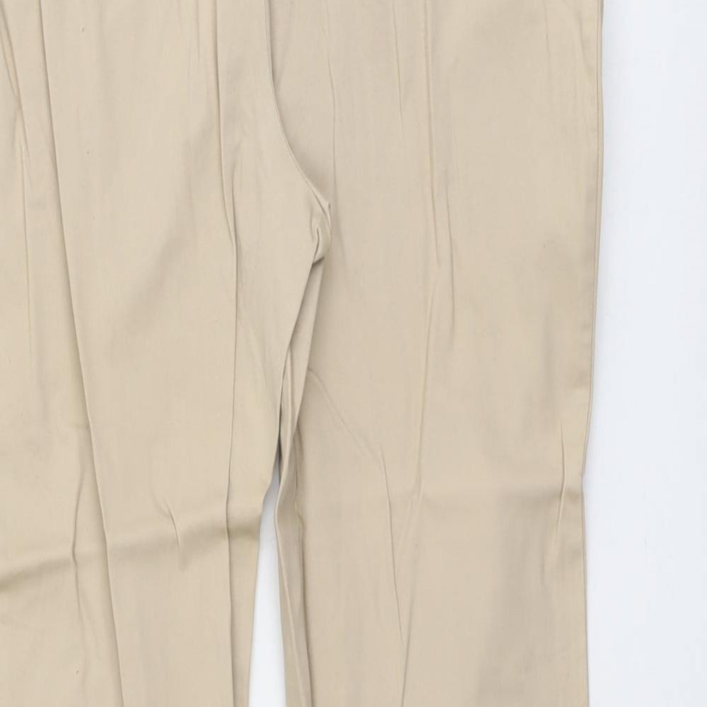Dorothy Perkins Womens Beige Cotton Chino Trousers Size 12 L25 in Regular Button