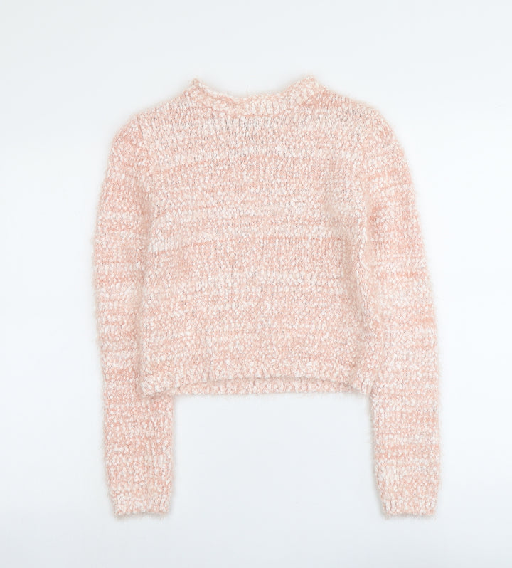 FOREVER 21 Womens Pink Round Neck Acrylic Pullover Jumper Size S