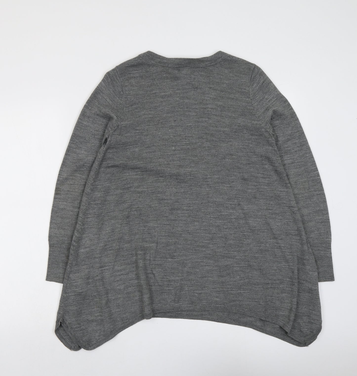 H&M Womens Grey Round Neck Acrylic Pullover Jumper Size XS