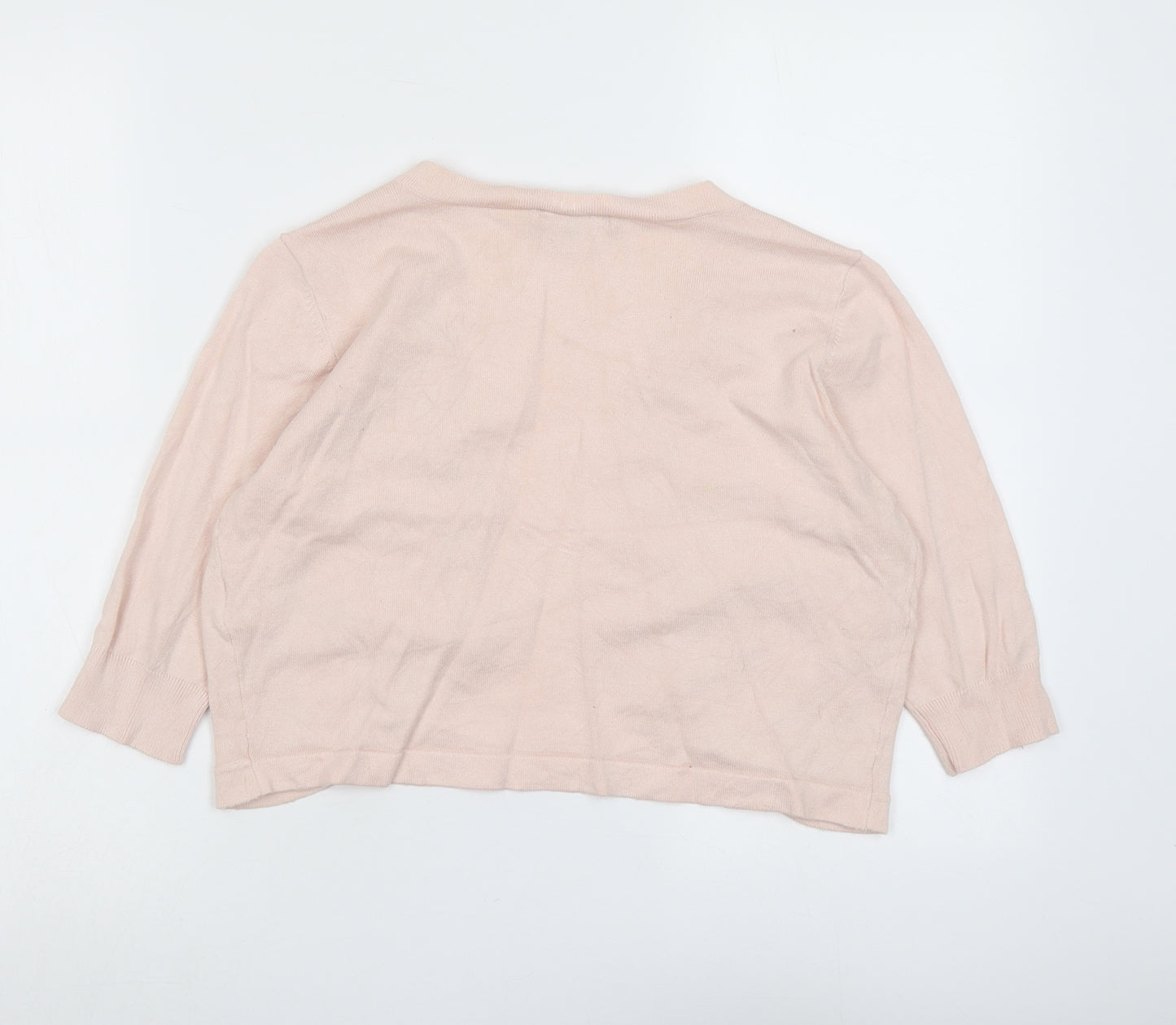Debenhams Womens Pink V-Neck Viscose Shrug Jumper Size 14