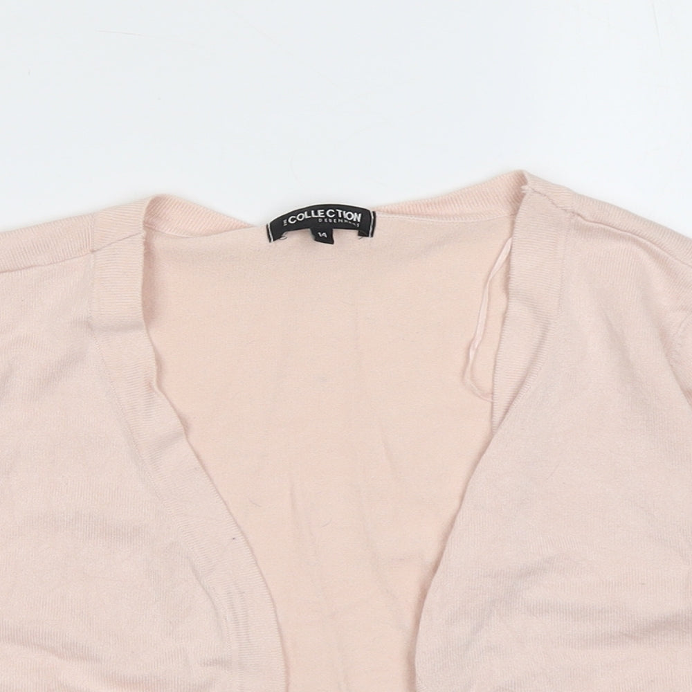 Debenhams Womens Pink V-Neck Viscose Shrug Jumper Size 14