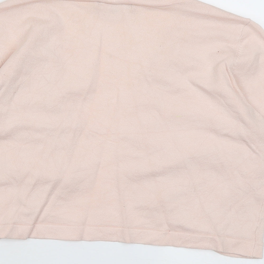 Debenhams Womens Pink V-Neck Viscose Shrug Jumper Size 14