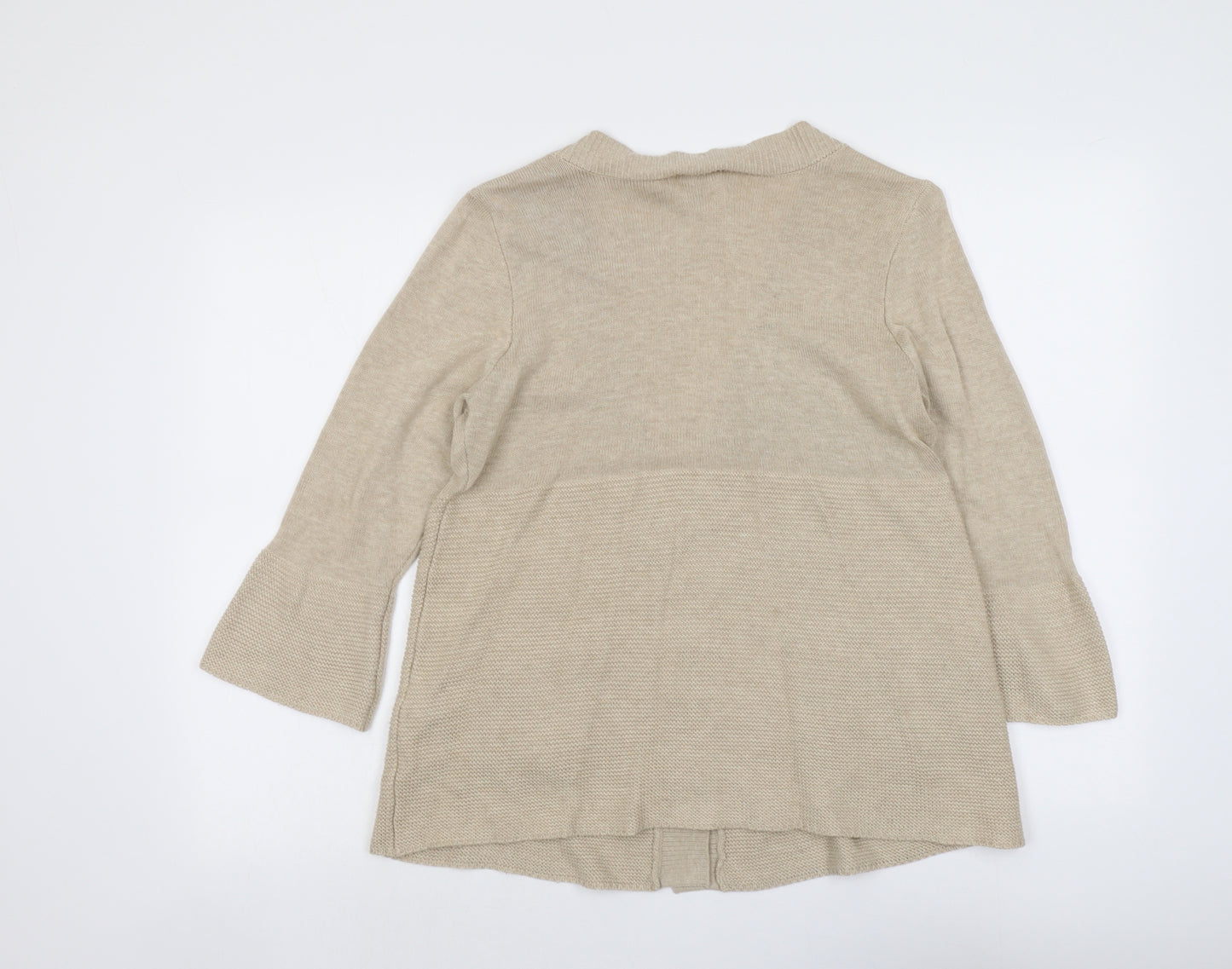 H&M Womens Beige V-Neck Acrylic Cardigan Jumper Size M