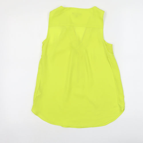Warehouse Womens Green Polyester Basic Tank Size 8 V-Neck