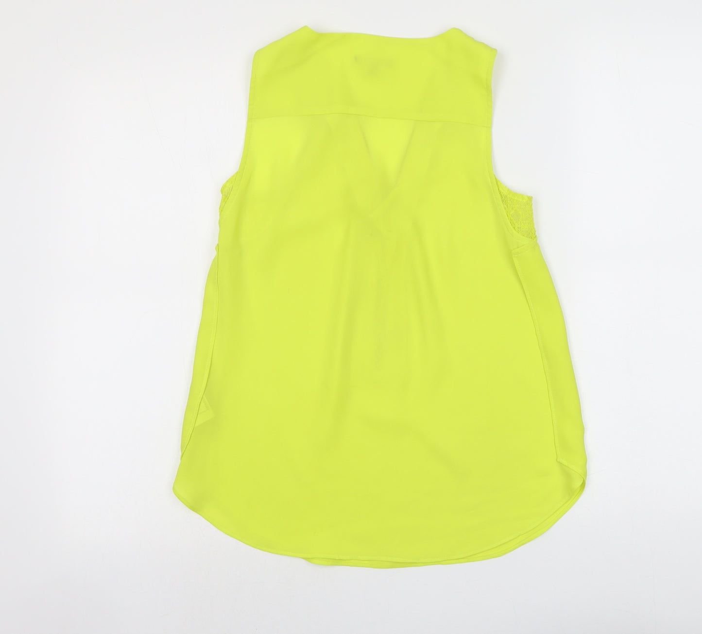Warehouse Womens Green Polyester Basic Tank Size 8 V-Neck