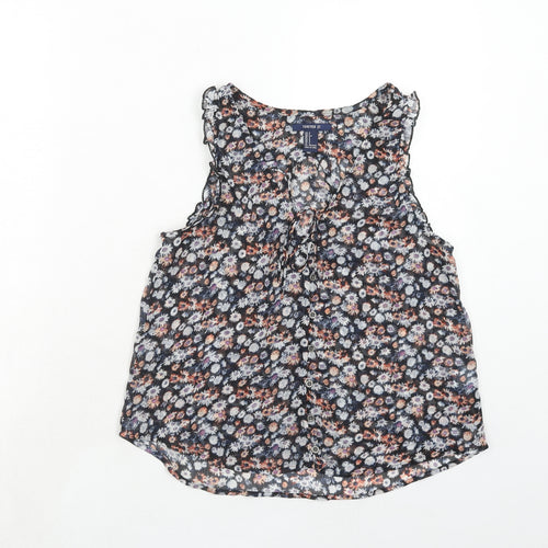 FOREVER 21 Womens Multicoloured Floral Polyester Basic Tank Size S V-Neck