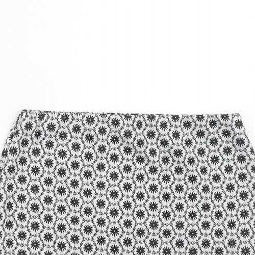 New Look Girls Grey Geometric Polyester Bandage Skirt Size 12-13 Years Regular Pull On