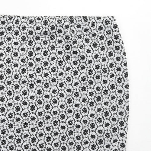 New Look Girls Grey Geometric Polyester Bandage Skirt Size 12-13 Years Regular Pull On